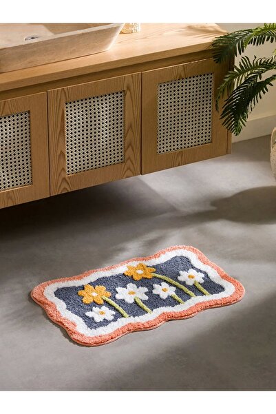 LC Waikiki LCW HOME Μικτό Λουλούδι Κεντημένο Χαλάκι Μπάνιου 45x70 cm