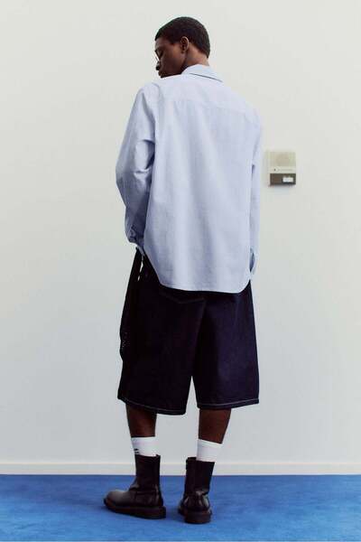 H&M Oversized Fit Seersucker Shirt