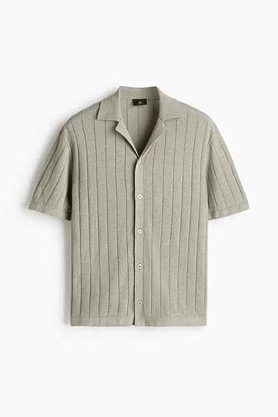 H&M Regular Fit Linen-blend Resort Shirt