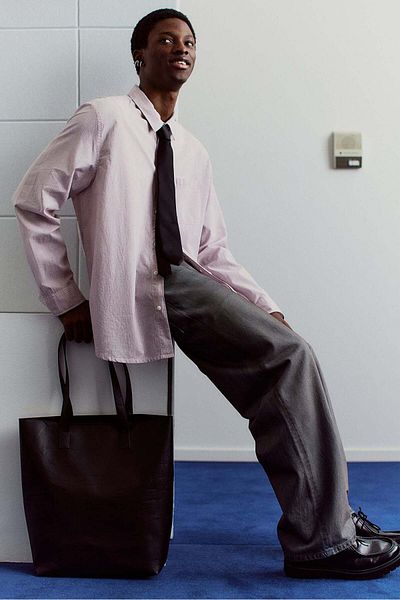 H&M Oversized Fit Seersucker Shirt