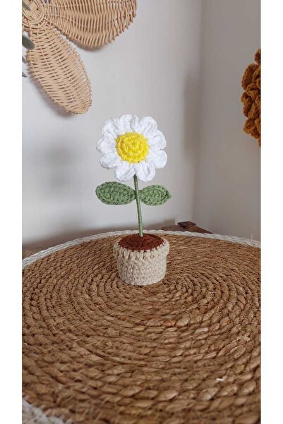 fimu Örgü saksıda çiçek