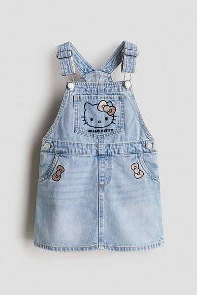 H&M Embroidery-motif dungaree dress