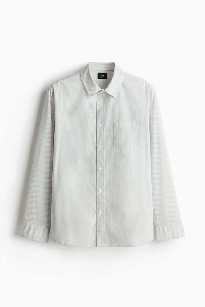 H&M Oversized Fit Seersucker Shirt
