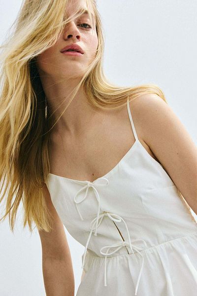H&M Tie-detail poplin dress