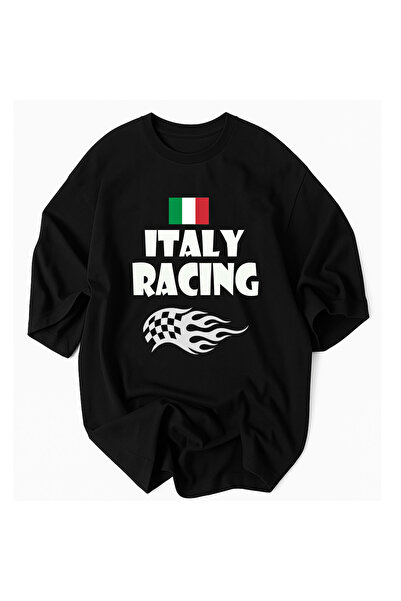 JDM Racing Motorsport Racing Italy Theme Printed 100% Cotton Oversize Tshirt T-Shirt
