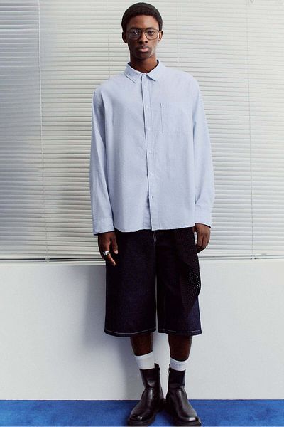 H&M Oversized Fit Seersucker Shirt