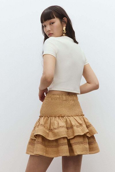 H&M Lace-inset tiered skirt