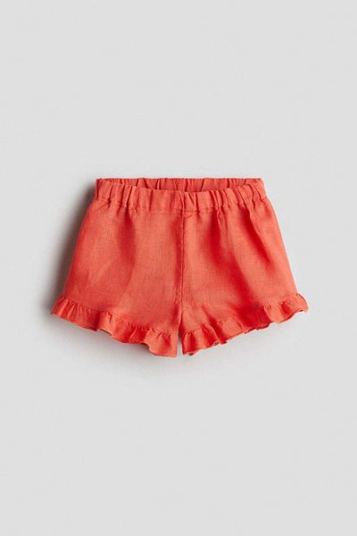 H&M Frilled linen shorts