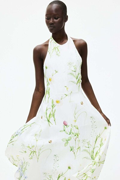 H&M فستان واسع بياقة دائرية