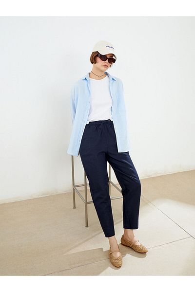 LC Waikiki Cămașă oversize de in pentru femei