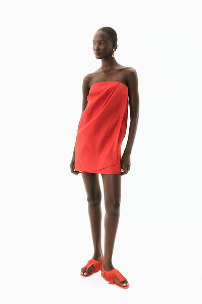 H&M Linen bandeau dress