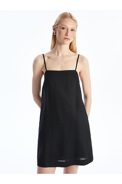 LC Waikiki Square Neck Linen Mini Dress