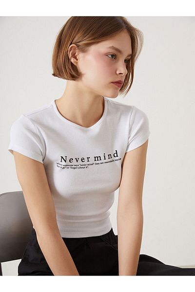 LC Waikiki Tricou de damă cu imprimeu cu gât crew