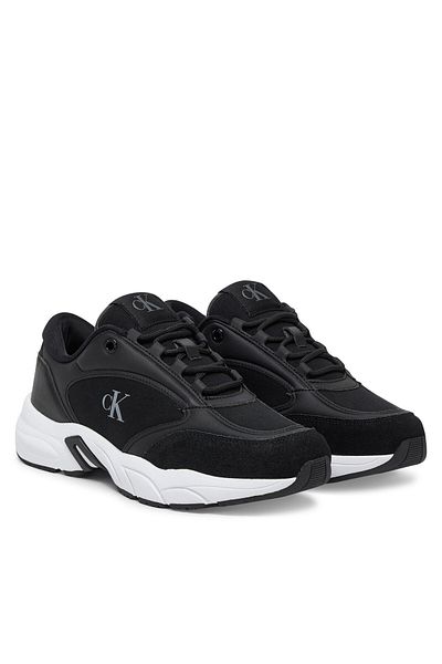 Calvin Klein Women's Color Transition Medium Heel Comfortable Thick Sole Ck Text Detailed Black Sneaker Yw0Yw01743-Beh