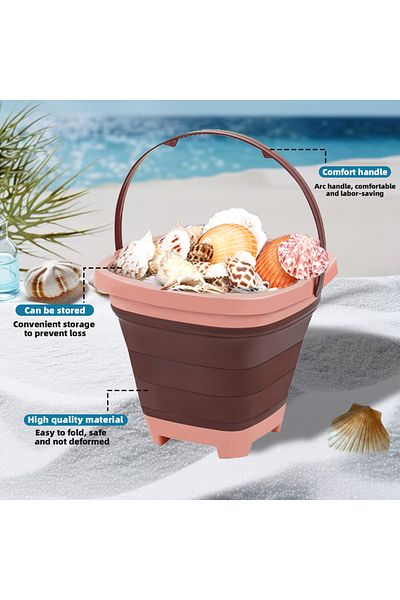 Choice Cyan Children's Collapsible Bucket Multi-functional Small Bucket Seaside Toys Play Sand Portable Pla