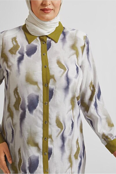 Alvina Patterned Large Size Pants Suit 20706