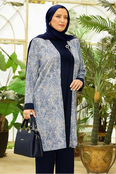 Alvina Patterned Triple Pants Suit 20712