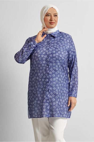 Alvina Patterned Shirt Tunic 20740
