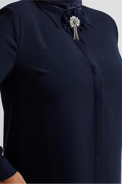 Alvina Plus Size Brooch Detailled Tunic 20752