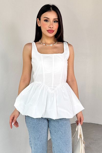 Cappmoda BLZ-06284 Μπλούζα με μπαλόνι με λευκή κρεμάστρα