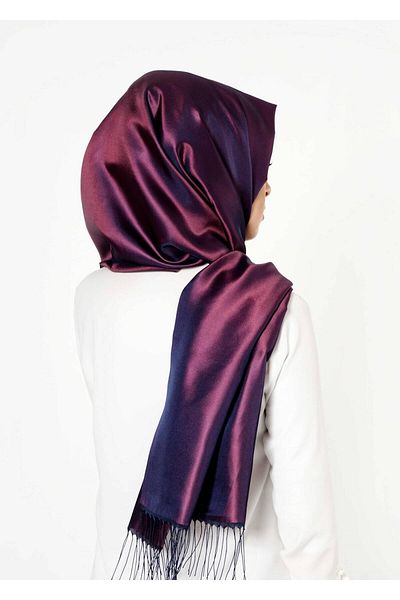 TRENDTESETTÜR ALBASTRU MARINE (MARINE-BURGUNDY) PENTRU FEMEI T 9534-1 Garzen Shawl