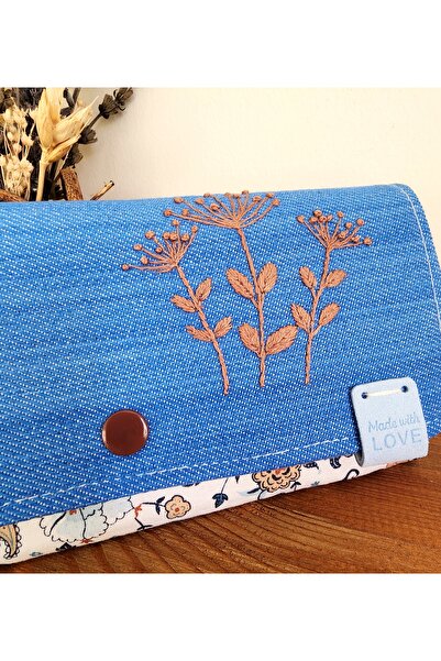 myyasminhome NAKIŞ İŞLEMELİ, UZUN CÜZDAN % 100 HANDMADE