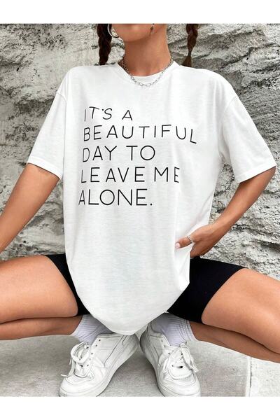 NOFLEN Beautiful Day Printed Oversize T-shirt Casual Boyfirend