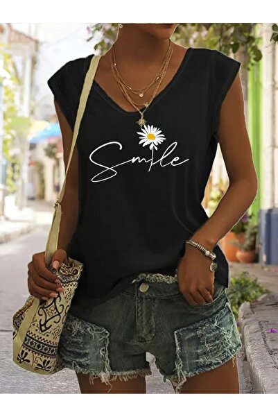 NOFLEN Γυναικείο μπλουζάκι Oversize Casual V λαιμόκοψη