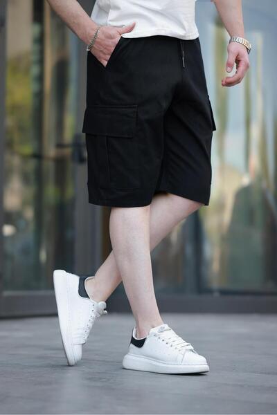 Madmext Siyah Kargo Cepli Erkek Şort E6571