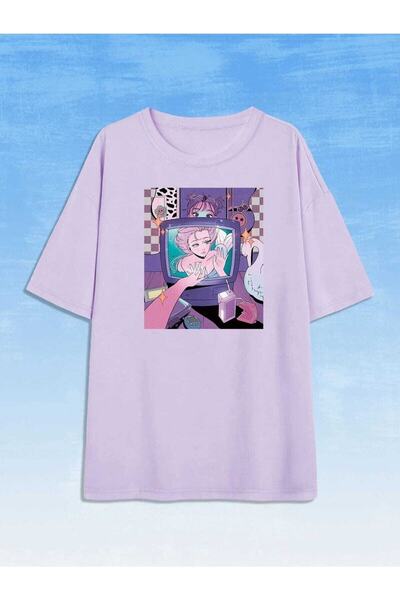 my feminen يوليا مطبوعة تي شيرت كبير الحجم Salas Boyfriend