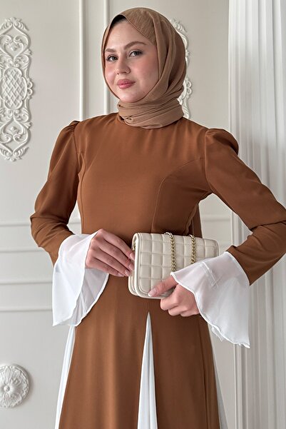 InStyle Kolu ve Eteği Tül Detay Taba Elbise