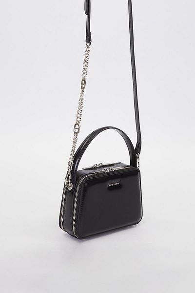 Levidor Black Square Bombe Look Shoulder Bag