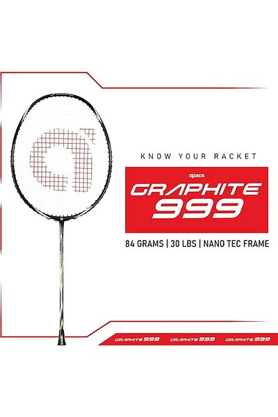 Apacs Graphite 999 Japanese Graphite Unstrung Badminton Racket | 30 LBS Tension | Black Green