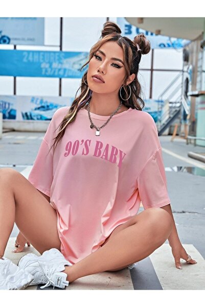 NOFLEN Γυναικεία μπλούζα 90's Pink Oversize Salas Boyfriend Γυναικεία μπλούζα...
