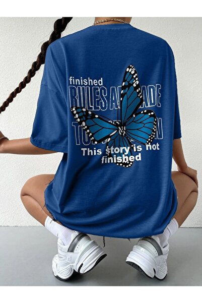 NOFLEN Saks Oversize T-shirt με στάμπα πεταλούδας