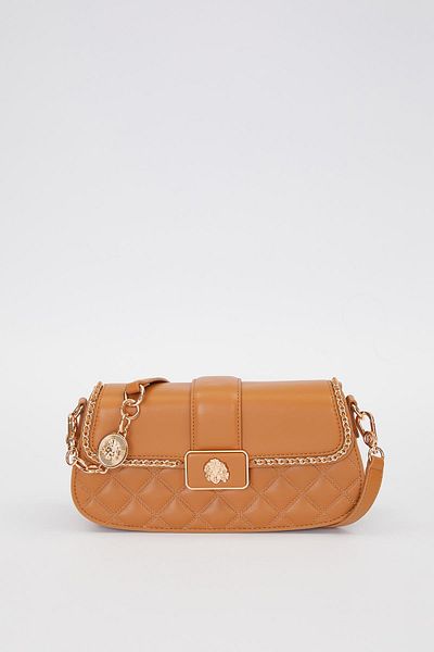 Levidor Brown Buckle Detail Shoulder Bag