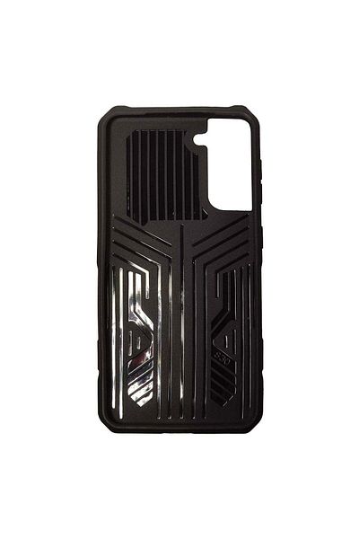 REDz Accessories Case Compatible with Samsung S21 Plus Dual Thunder Armor model with Stand, Silicone+PC Black