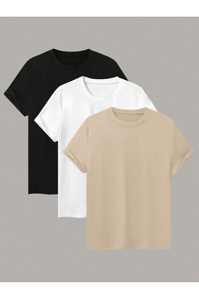 NOFLEN Σετ 3 τεμαχίων πολύχρωμα μπλουζάκια oversize