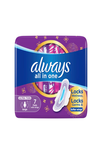 Always All in One Ultra Thin Large Sanitary Pads With Wings 7 pcs