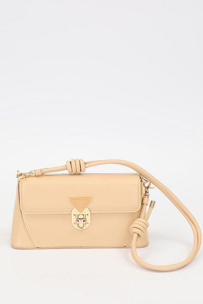 Levidor Khaki Triangle Lock Detailed Shoulder Bag