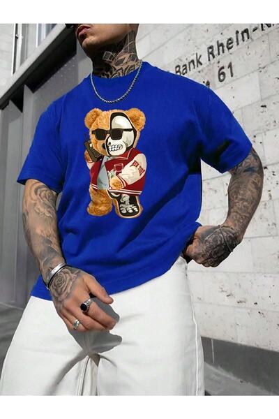 my feminen تي شيرت رجالي نصف هيكل عظمي مطبوع كبير الحجم كاجوال Boyfirend