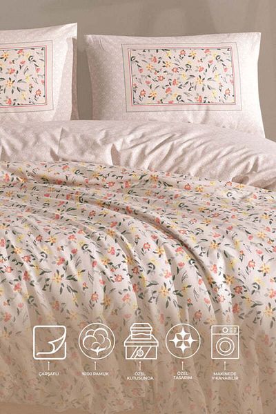 Elart Angel Duvet Cover Set Double (200X220 cm) Salmon