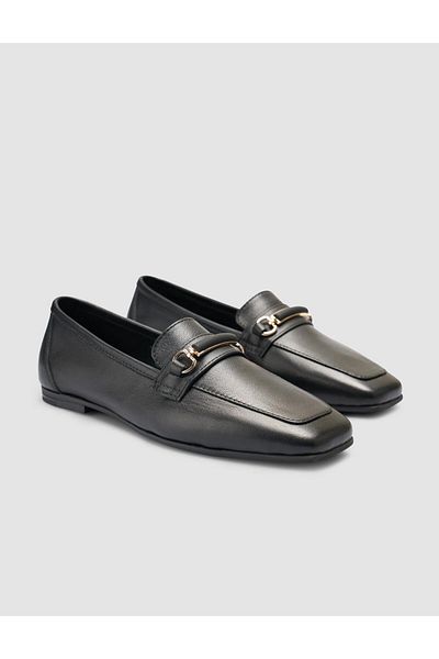 Cabani 100% Genuine Leather Black Women's Loafer
