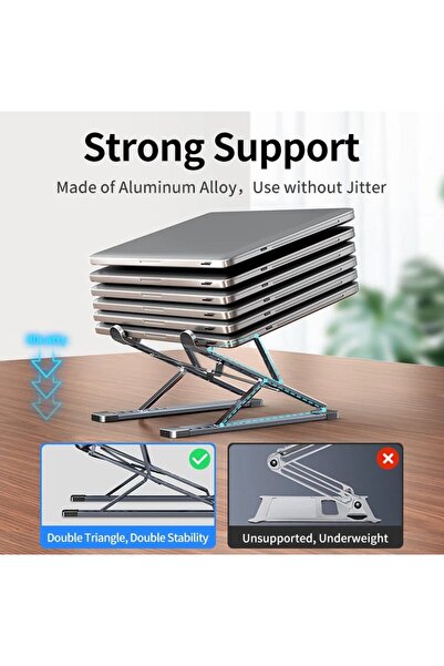 REDz Accessories Βάση MacBook, Universal, Ρυθμιζόμενη και Φορητή, Μαύρη