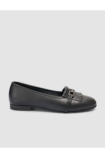 Cabani 100% Genuine Leather Black Women's Ballerinas
