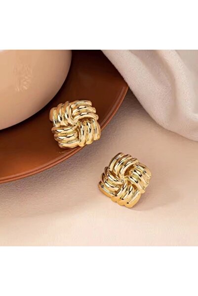 Mercan Aksesuar Çelik Kare Desen Küpe