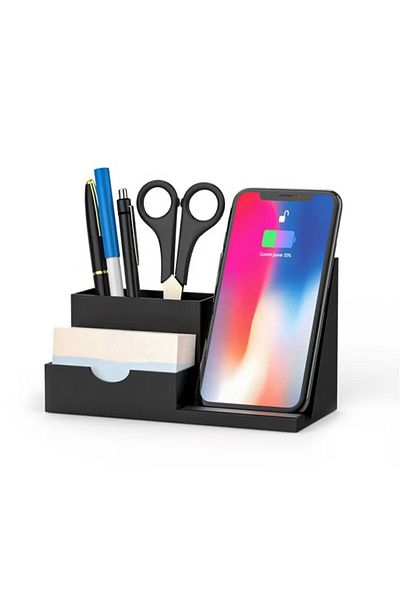 REDz Accessories Desk Stand and Wireless Charger, Universal, Fast Charge, 10W, Black