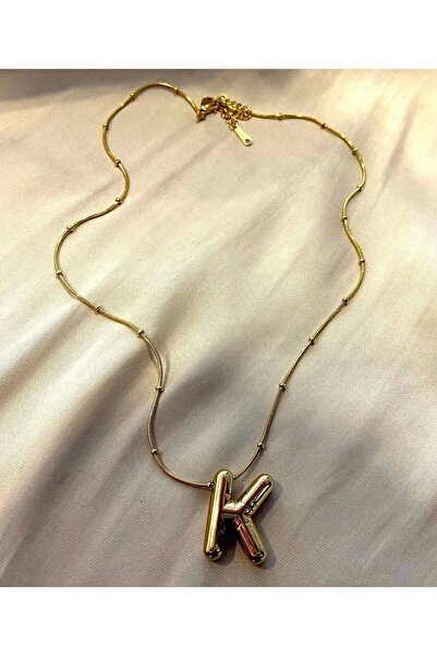 Venüs Accessory قلادة من الفولاذ بتصميم بالون حرف K