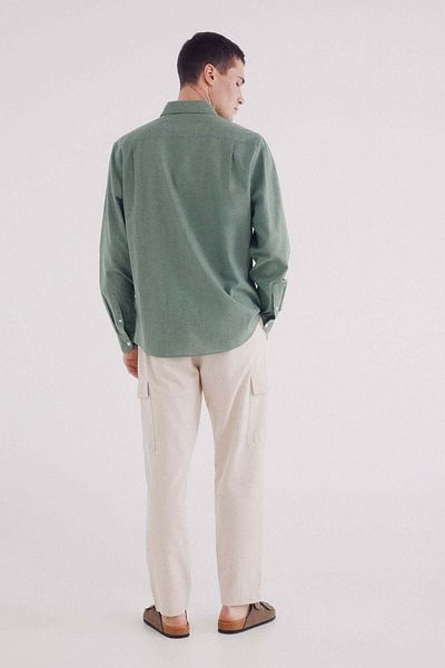 Springfield Slim Fit Linen Cargo Trousers