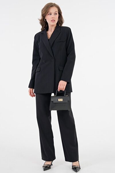 Saade Set jachetă-pantaloni blazer negru de jos-sus